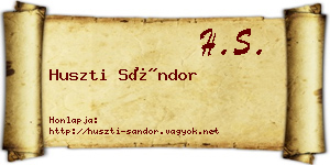 Huszti Sándor névjegykártya